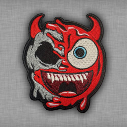 Devil Emotic Embroidered Iron on Patch Halloween Velcro Gift